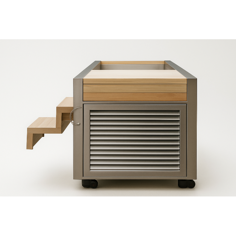 Frostline Atlas Pro Integrated Ice Bath for cold plunges, modern indoor design by Recovery & Wellness HQ with sleek, contemporary look.