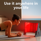 HelioCurve Elite Red/NIR Therapy Panel from Recovery & Wellness HQ emitting red and near-infrared light.