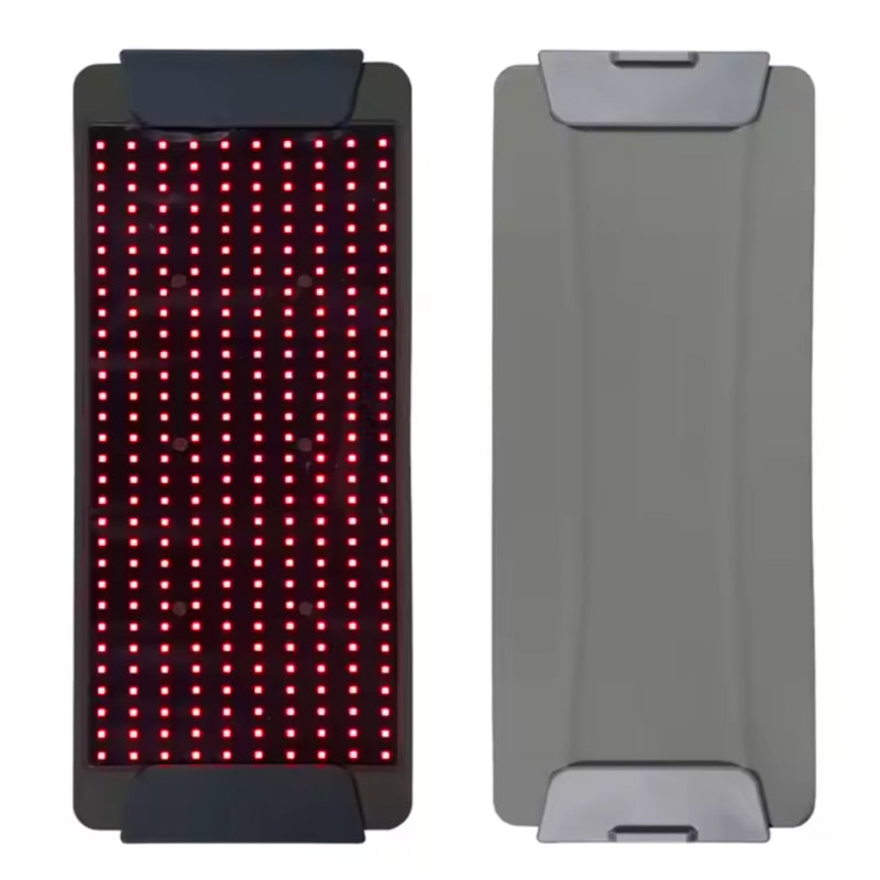 HelioCurve Elite Red/NIR Therapy Panel from Recovery & Wellness HQ emitting red and near-infrared light.