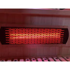 Heliox LuminaWood infrared sauna cabin by Recovery & Wellness HQ with wooden interior and infrared panels for relaxing heat session.
