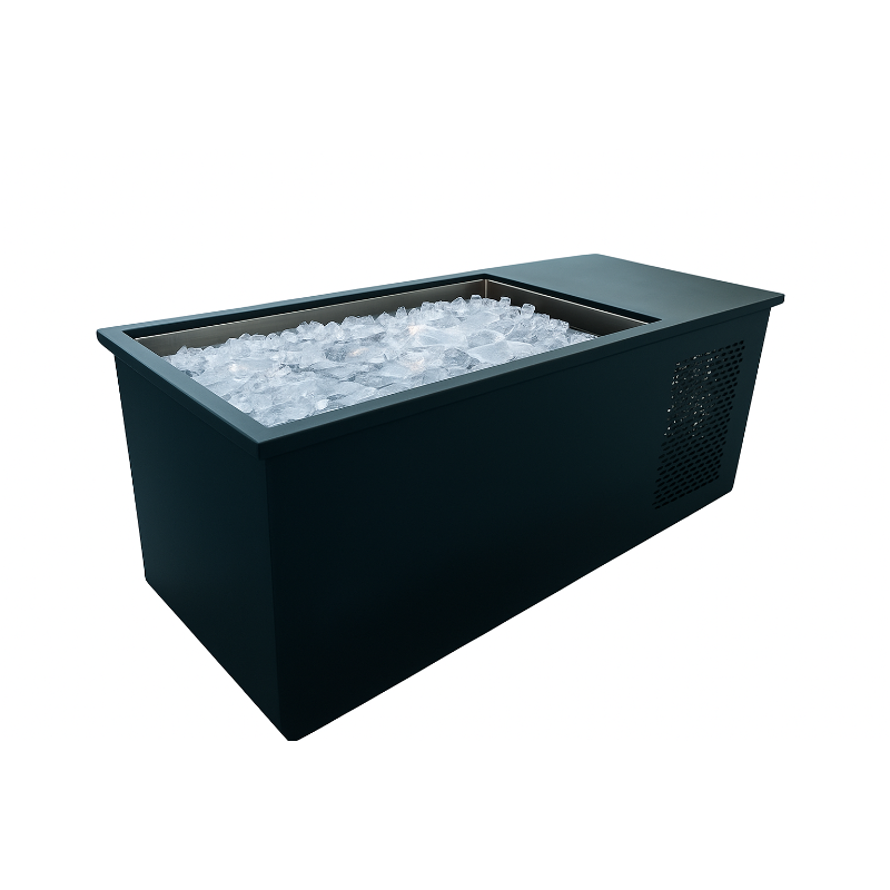 PolarEdge Monolith X integrated ice bath by Recovery & Wellness HQ with a large cold plunge container